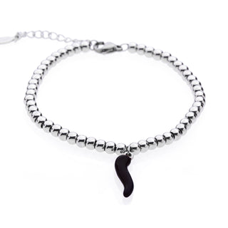 Steel Bracelet – Beads & Horn | L’Iconica