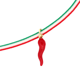 Pendentif Corne Rouge en argent Doré image 3