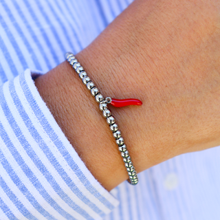 Steel Bracelet – Beads & Horn | L’Iconica