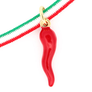 Pendentif Corne Rouge en argent Doré image 2