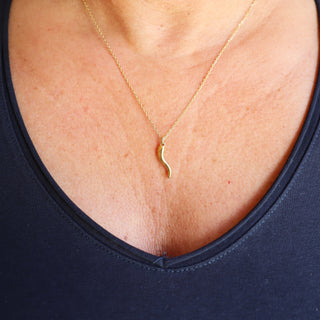 Gold-plated Steel Chain Necklace – Horn Pendant | L’Iconica