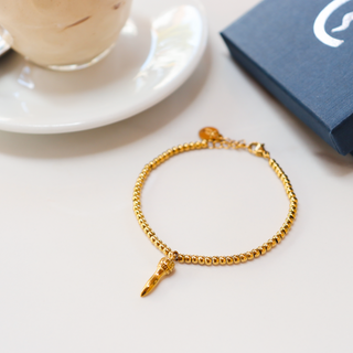 Steel Beaded Bracelet – Steel Corona Horn | L’Iconica