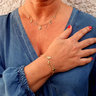Collier Chaîne en Acier  – Corne & Cœur Sacré | Vabbe