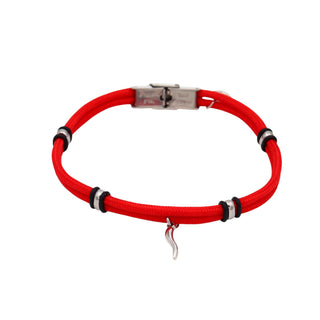 Stainless Steel Bracelet – Nautical Cord & Horn Pendant | Vabbe