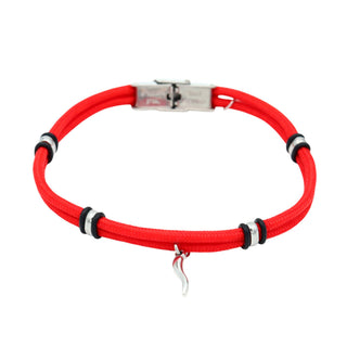 Stainless Steel Bracelet – Nautical Cord & Horn Pendant | Vabbe