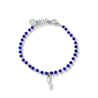 Bracelet Chaîne en Acier – Perles Cristallo & Corne | Eleganza