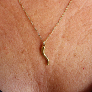 Gold-plated Steel Chain Necklace – Horn Pendant | L’Iconica