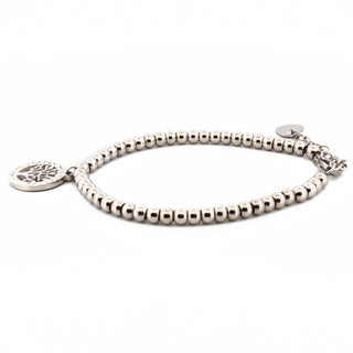 Bracelet Fortuna Perles en acier Arbre de vie strass et acier