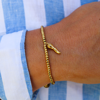 Steel Beaded Bracelet – Steel Corona Horn | L’Iconica