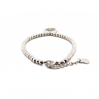 Bracelet Fortuna Perles en acier Arbre de vie strass et acier