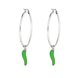 Stainless Steel Hoop Earrings – Hanging Horn | L'Iconica