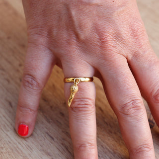 Bague Ajustable en Acier – Pendentif Corno Corona | L’Iconica