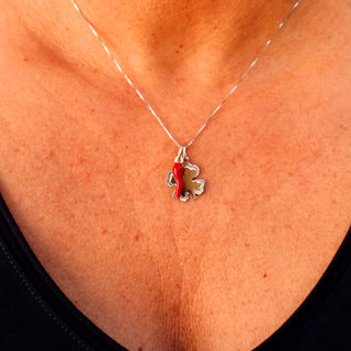 Silver Necklace – Chain, Horn & Clover | Fortuna