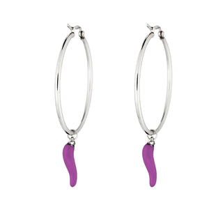 Stainless Steel Hoop Earrings – Hanging Horn | L'Iconica