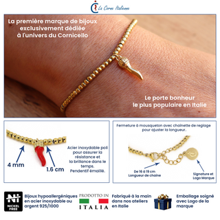 Steel Beaded Bracelet – Steel Corona Horn | L’Iconica