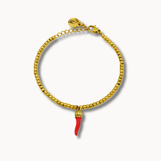 Steel Beaded Bracelet – Steel Corona Horn | L’Iconica