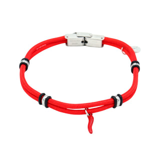 Stainless Steel Bracelet – Nautical Cord & Horn Pendant | Vabbe