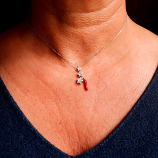 Steel Chain Necklace – Horn & Zircon Stars | L’Iconica