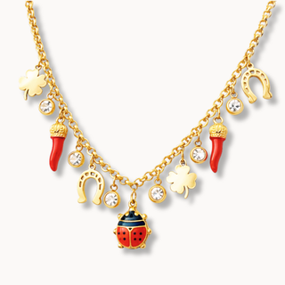Steel Chain Necklace – Corno Corona, Clover, Horseshoe, Ladybug | Fortuna
