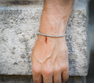 Steel Bracelet – Beads & Horn | L’Iconica