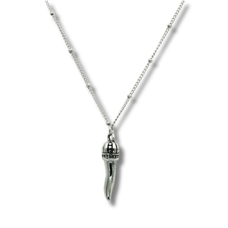 Steel Necklace – Beaded Chain & Corno Corona | L’Iconica