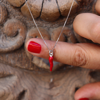 Silver Chain Necklace – Silver Horn Pendant | L'Iconica