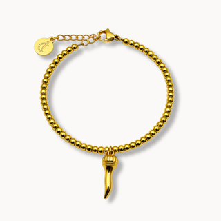 Steel Beaded Bracelet – Steel Corona Horn | L’Iconica