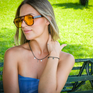 Steel Chain Bracelet – Crystal, Horn & Star Beads | Fortuna