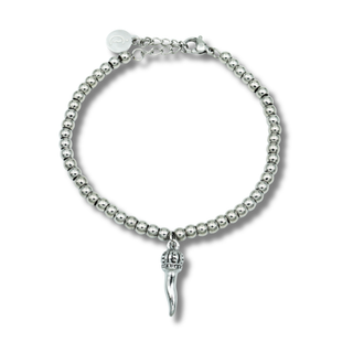 Steel Beaded Bracelet – Steel Corona Horn | L’Iconica
