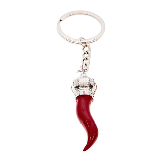 Steel Keychain – Links & Red Horn (Rosso) | L'Iconica