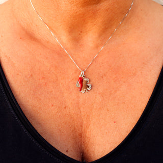 Silver Necklace – Chain, Horn & Clover | Fortuna