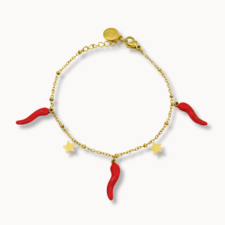 Beaded Chain Bracelet in Steel – Horn & Star | Eleganza
