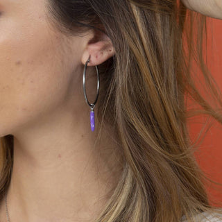 Stainless Steel Hoop Earrings – Hanging Horn | L'Iconica