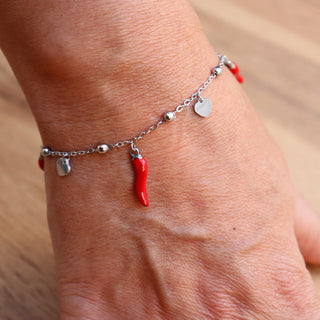 Steel Beaded Chain Bracelet – Horn & Heart | Amore