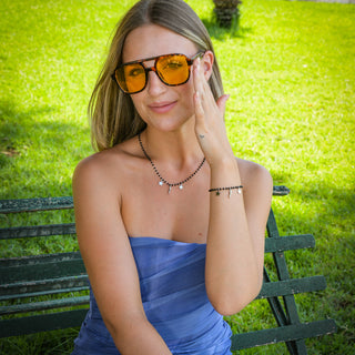 Steel Chain Bracelet – Crystal, Horn & Star Beads | Fortuna