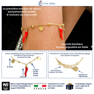 Steel Beaded Chain Bracelet – Horn & Heart | Amore