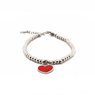 Amore Bracelet Steel Beads Cuore Steel