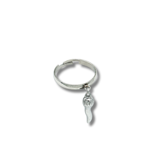 Bague Ajustable en Acier – Pendentif Corno Corona | L’Iconica