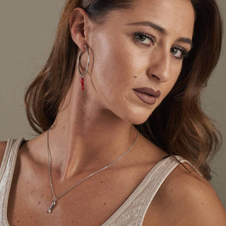 Stainless Steel Hoop Earrings – Hanging Horn | L'Iconica