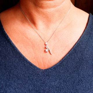 Steel Chain Necklace – Horn & Zircon Stars | L’Iconica