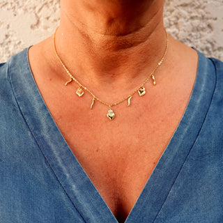 Collier Chaîne en Acier  – Corne & Cœur Sacré | Vabbe