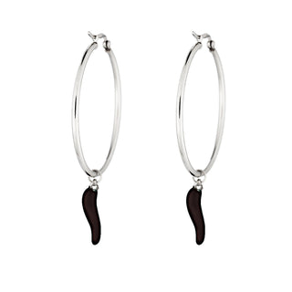 Stainless Steel Hoop Earrings – Hanging Horn | L'Iconica