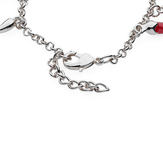 Steel Bracelet – Chain & Red and Steel Horns | L'Iconica