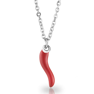 Silver Stainless Steel Chain Necklace – Horn Pendant | L’Iconica