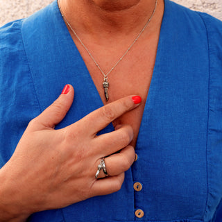 Steel Necklace – Beaded Chain & Corno Corona | L’Iconica