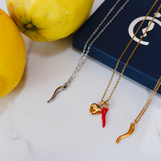 Gold-plated Steel Chain Necklace – Horn Pendant | L’Iconica