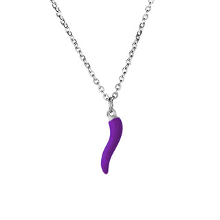 Silver Stainless Steel Chain Necklace – Horn Pendant | L’Iconica