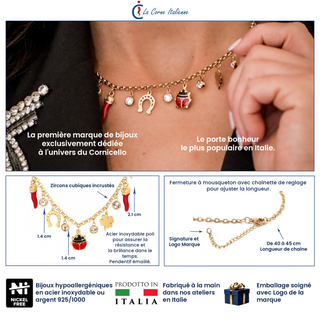 Steel Chain Necklace – Corno Corona, Clover, Horseshoe, Ladybug | Fortuna