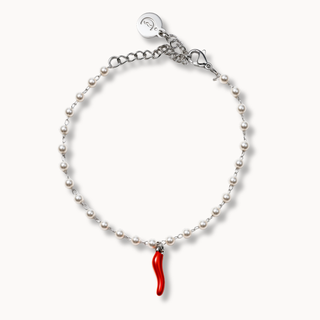 Steel Chain Bracelet – Mother of Pearl & Horn Beads | L'Iconica