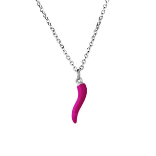 Silver Stainless Steel Chain Necklace – Horn Pendant | L’Iconica